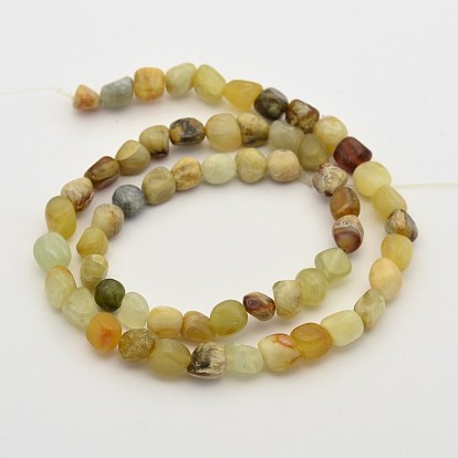 Xiuyan naturelle brins de perles de jade, 5~7mm, Trou: 5~7mm, environ 1 pouce