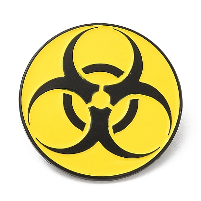 Radioactive Sign Enamel Pin, Electrophoresis Black Zinc Alloy Brooch for Backpack Clothes