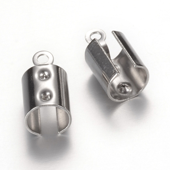 304 Stainless Steel Folding Crimp Ends, Fold Over Crimp Cord Ends