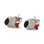Acrylic Fish Stud Earrings, 304 Stainless Steel Earrings
