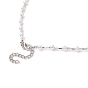 Bracelets extensibles en perles et ensembles de colliers en perles pour femmes, avec clairon torsadé en verre et perles d'imitation en plastique ABS