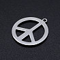 201 Stainless Steel Pendants, Peace Sign