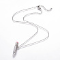 304 Stainless Steel Pendant Necklaces, with Enamel, Pencil