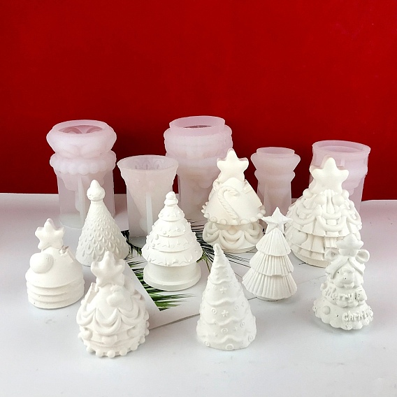 Moldes para velas de silicona de calidad alimentaria para árbol de Navidad diy, para hacer velas perfumadas