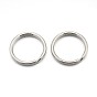 Original Color 304 Stainless Steel Split Key Ring Clasps for Keychain Making, 30x2.2mm
