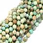 Perles de turquoise naturelle, avec des perles de rocaille, facette, Toupie, perles de prisme à double pointe