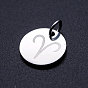 201 Stainless Steel Charms, Twelve Constellations, with Jump Rings, Flat Round