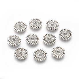 Tibetan Style Spacer Beads, Cadmium Free & Lead Free, Flat Round, 12x2mm, Hole: 2mm