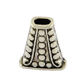 Tibetan Style Alloy Bead Cones, Cadmium Free & Lead Free, 18x17x8mm, Hole: 5.5mm, about 260pcs/1000g