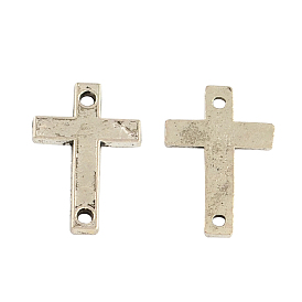 Tibetan Style Alloy Cross Links/Connectors, Cadmium Free & Lead Free, 18x12x1mm, Hole: 1.5mm