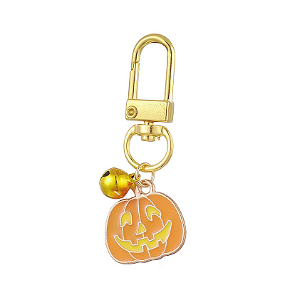 Halloween Theme Alloy Enamel Pendant Decorations, with Alloy Lobster Claw Clasps, Mixed Shapes