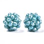 Galvanoplastie perles tissées rondes en verre opaque, perles de cluster, de couleur plaquée ab , facette
