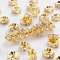 Iron Rhinestone Spacer Beads, for Jewelry Craft Making Findings, Grade B, Rondelle, Straight Edge, Clear