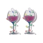 Полупрозрачные акриловые подвески, очаровательные бокалы для красного вина
