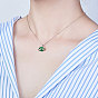 Collier à pendentif en argent sterling Shegrace 925, avec opale, ronde, verte