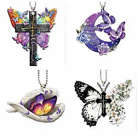 Acrylic Butterfly Pendant Decorations, for Interior Car Mirror Hanging Decorations
