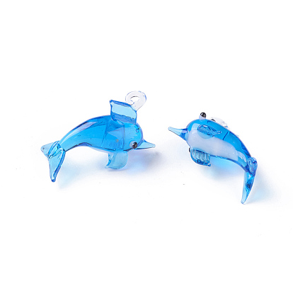 Handmade Lampwork Pendants, Dolphin