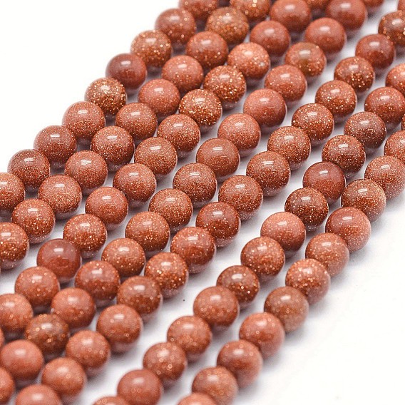Synthétiques perles goldstone brins, ronde