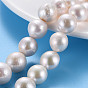 Naturales keshi granos de perlas hebras, perla cultivada de agua dulce, rondo