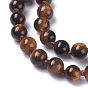 Colliers en forme de perles de tigre naturel, avec des agrafes en acier inoxydable
