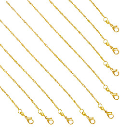 Gold Wave Necklace - Simple Collar Chain for Women's Fashion Accessories