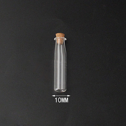 Mini contenedores de cuentas de botella de vidrio de borosilicato alto, deseando botella, con tapón de corcho