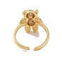 Открытое кольцо-манжета медведя из кубического циркония, украшения из латуни для женщин