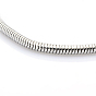 304 bracelets de chaînes serpent rondes en acier inoxydable de style européen, avec fermoir, 163x3mm