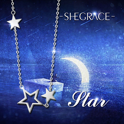Ожерелье shegrace 925 из стерлингового серебра, с печатью s925, звезда