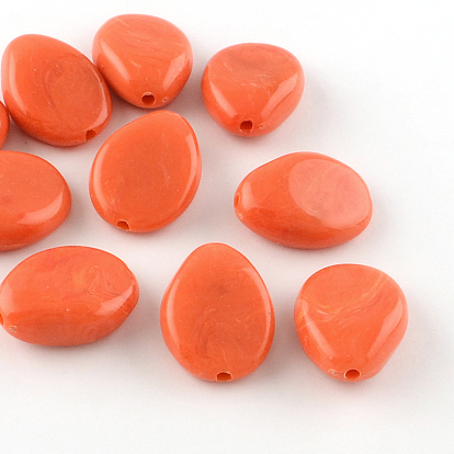 Teardrop Imitation Gemstone Acrylic Beads, 25x19x9mm, Hole: 2mm, about 180pcs/500g