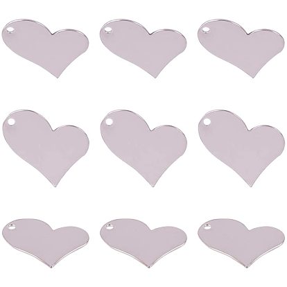 304 Stainless Steel Pendants, Stamping Blank Tag, Heart