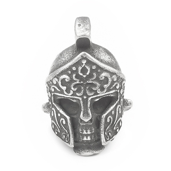 304 colgantes de acero inoxidable, amuleto de cabeza de armadura