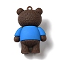 PVC Plastic Cartoon Big Pendants, Little Bear with Word Charms, for DIY Keychain Making