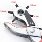 Iron Revolving Hole Punch Pliers, Can Pouch 3mm, 3.5mm, 4mm, 4.5mm, 5mm, 5.5mm Round Hole, for Watch Band and Leather Belt Holes Punch