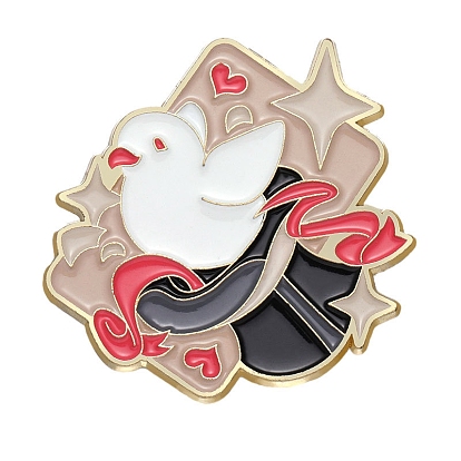 Bird/Goose Cartoon Style Enamel Pins, Alloy Brooch