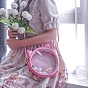Nylon Crossbody Bags, Cute Cat Shape Women Handbags, with Zipper Lock & Clear PVC Windows