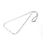 304 Stainless Steel Figaro Chains Necklaces, with Lobster Claw Clasps, Faceted, 23.6 inch(59.9cm)