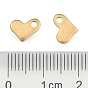 Baño de iones (ip) 304 amuletos de corazón de acero inoxidable, extensor de cadena en forma de lágrima, 8.5x6.5x1 mm, agujero: 1.5 mm