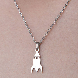 201 Stainless Steel Rocket Pendant Necklace