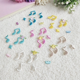 Musical Note Computerized Embroidery Iron on Cloth Patches, Costume Accessories, Sewing Craft Decoration