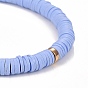 Bracelets élastiques faits à la main de perles heishi en pâte polymère, avec des non-magnétiques perles synthétiques d'hématite