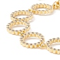 Pulsera de cadena de eslabones de anillo abierto de circonita cúbica transparente, joyas de latón para mujer, sin plomo y cadmio