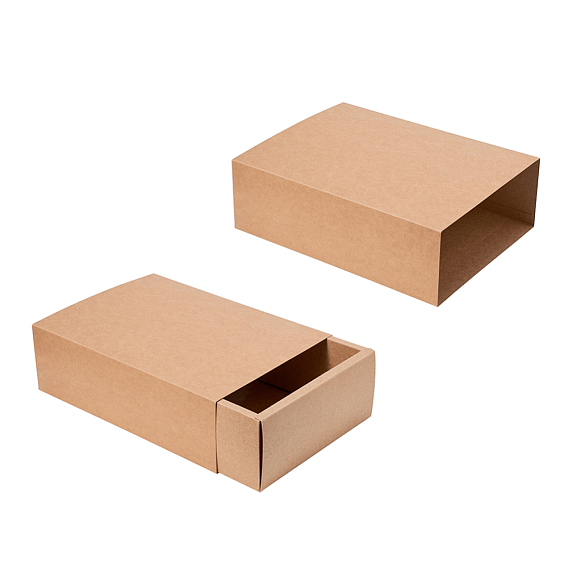 Boîte pliante de tiroir en papier kraft, boîte à tiroirs, rectangle