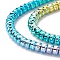 Brins de perles d'hématite synthétiques non magnétiques électrolytiques de couleur arc-en-ciel, rondelle