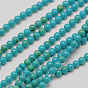 Chapelets de perles turquoises synthétiques, ronde
