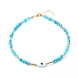 Ensemble de colliers de perles, avec perles au chalumeau & perles de verre, chaîne et perles en laiton, 304 accessoires en acier inoxydable