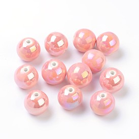 Main perles rondes en porcelaine, de couleur plaquée ab 
