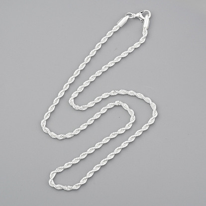 Latón collares de cadena de cuerda, con cierre de langosta