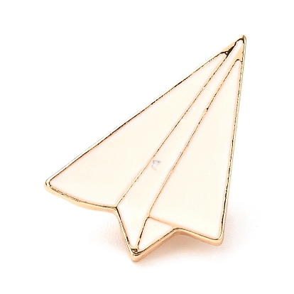 Broches émaillées en alliage, broche en émail, avec embrayages papillon, avion en papier, or et de lumière