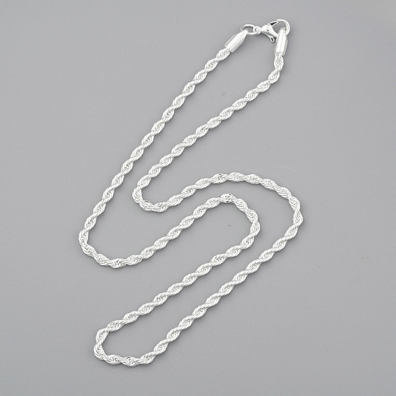 Latón collares de cadena de cuerda, con cierre de langosta